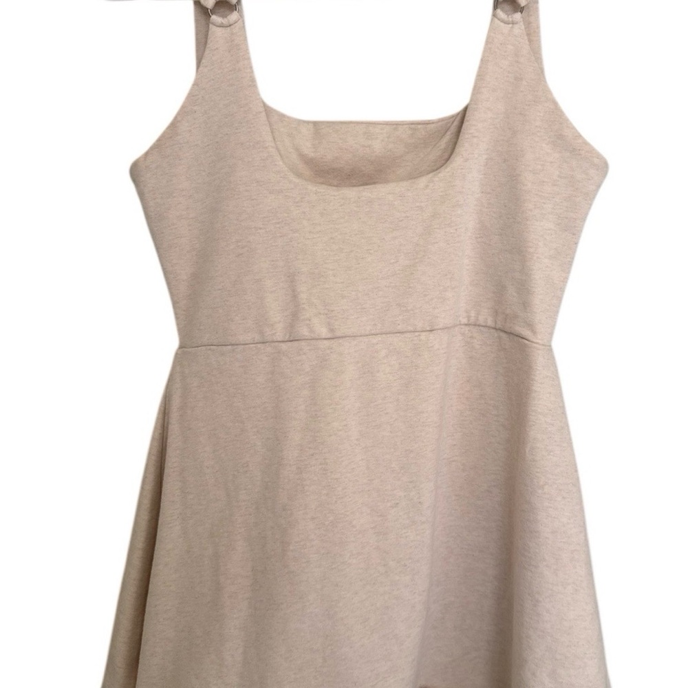 Bo&Tee Square Neck Tennis Mini Romper In Marled Oat Size XL - Picture 3 of 6